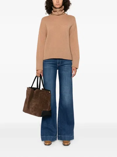 Aragona Turtleneck Ribbed Jumper In Neutral