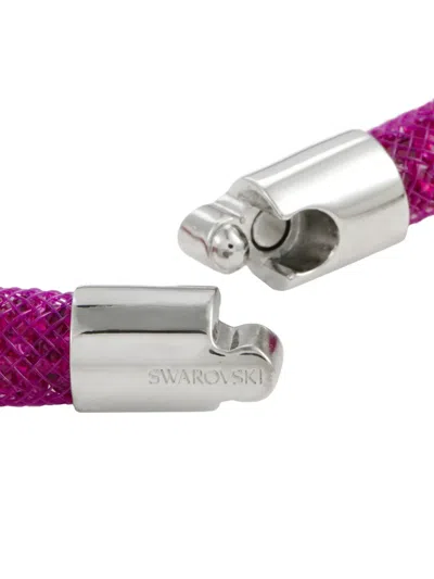 Pre-owned Swarovski Vintage 14k White Gold Stardust Crystal Bracelet In Silver