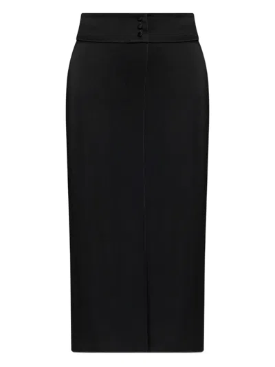 Forte Forte Button-front Midi Skirt In Black