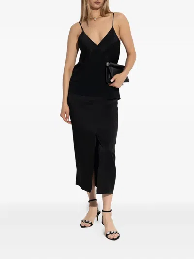 Forte Forte Button-front Midi Skirt In Black