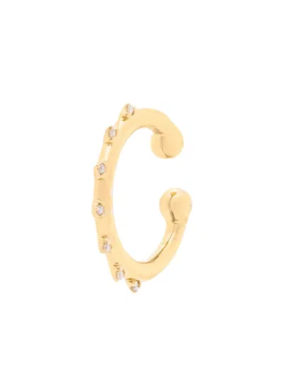 Scosha 10k Yellow Gold White Diamond Ear Cuff