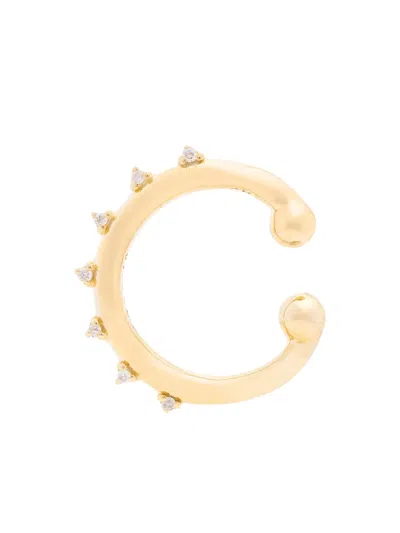 Scosha 10k Yellow Gold White Diamond Ear Cuff