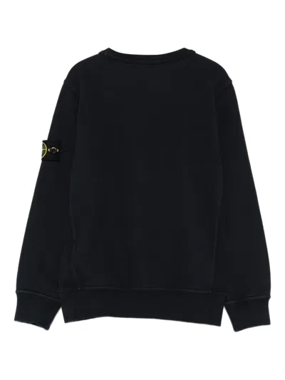 Stone Island Logo-patch Crew-neck Sweatshirt In Black