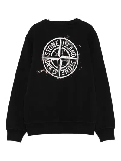 Stone Island Compass-logo Sweatshirt In Black