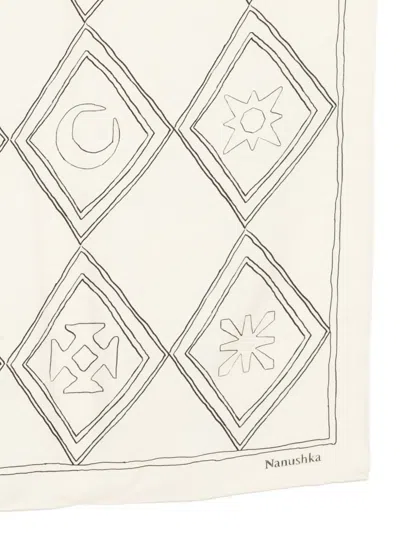 Nanushka Argyle-pattern Silk Scarf In White