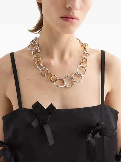 Jil Sander Two-tone Chain Necklace In Gold