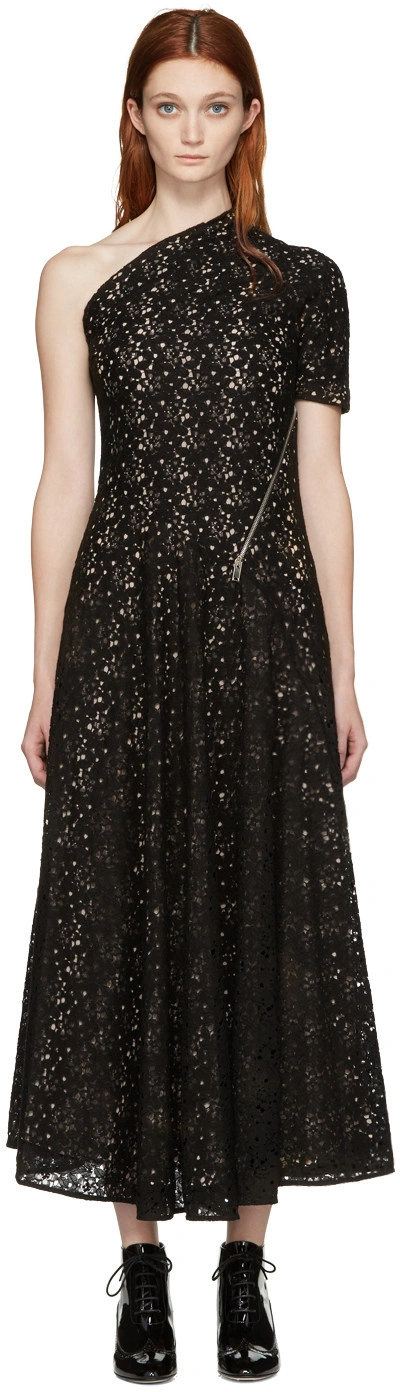 Shop Stella Mccartney Black Lace Single-shoulder Dress