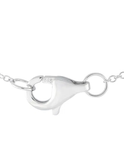 Pre-owned Lb Exclusive 14k White Gold Circle Diamond Necklace In Silver