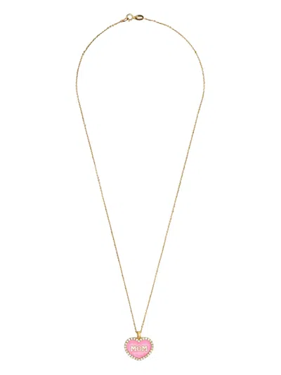 Lisa O 18k Yellow Gold Mom Diamond Necklace