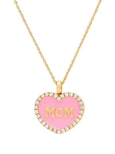 Lisa O 18k Yellow Gold Mom Diamond Necklace