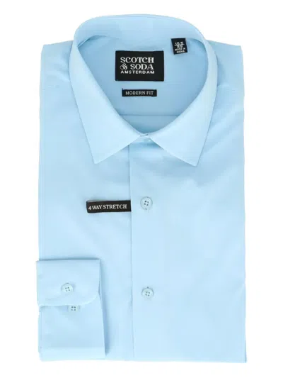Scotch & Soda Cotton Shirt In Blue