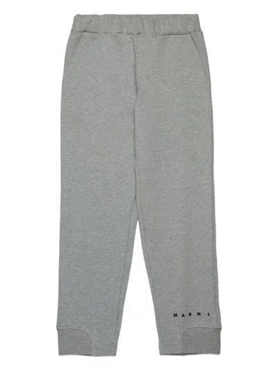 Marni Logo-print Trousers In Gray