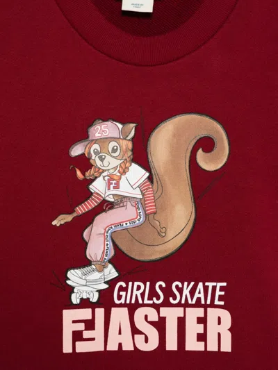 Fendi Squirrel-print Sweatshirt In Red