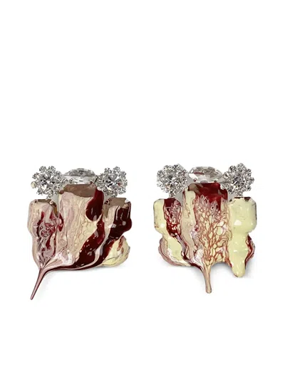 Ottolinger Rhinestone Earrings In Brown