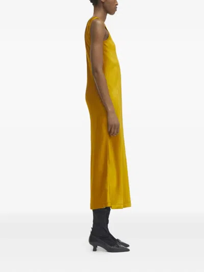 Rodebjer Eloise Satin Maxi Dress In Yellow