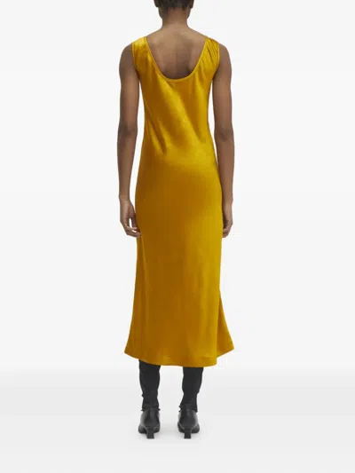 Rodebjer Eloise Satin Maxi Dress In Yellow