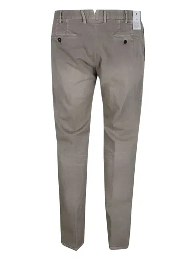 Pt Torino Belt Ring Button Casual Pants In Gray