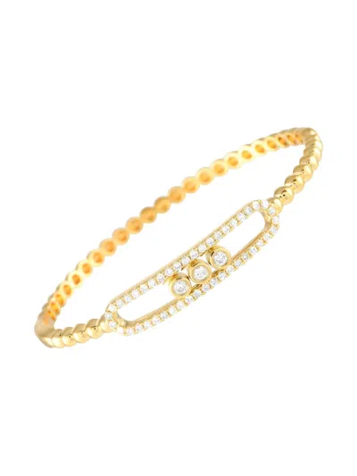 Pre-owned Lb Exclusive Eighteen Karat Gold Beaded Diamond Bracelet