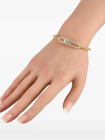 Pre-owned Lb Exclusive Eighteen Karat Gold Beaded Diamond Bracelet
