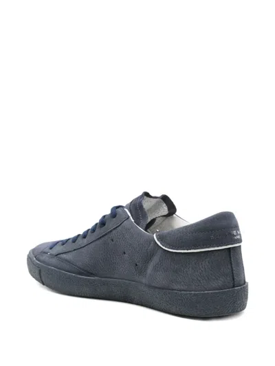 Philippe Model Low Top Sneakers Featuring Contrast Stitching In Blue