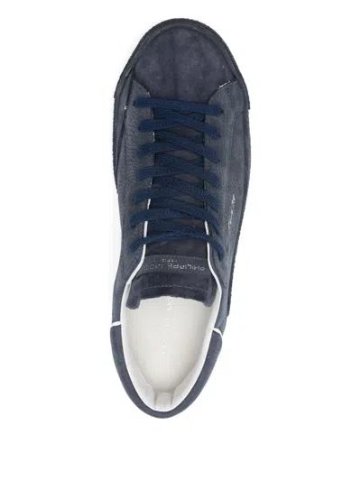 Philippe Model Low Top Sneakers Featuring Contrast Stitching In Blue