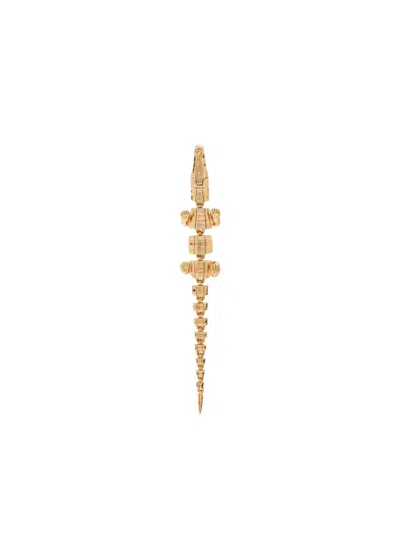 Bibi Van Der Velden 18k Yellow Gold Alligator Crystal Earring In Gold
