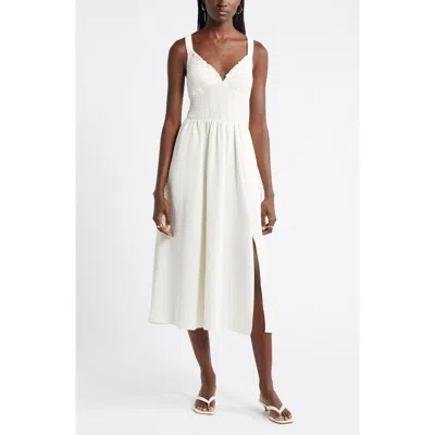 Nordstrom Smocked Bodice Sleeveless Midi Dress