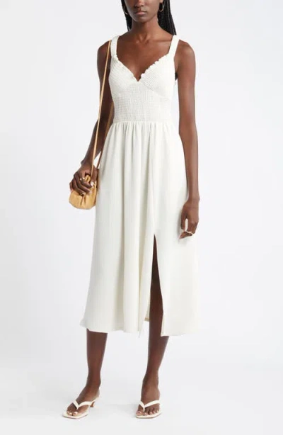 Nordstrom Smocked Bodice Sleeveless Midi Dress