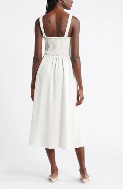Nordstrom Smocked Bodice Sleeveless Midi Dress