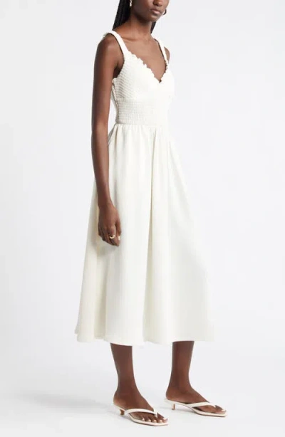Nordstrom Smocked Bodice Sleeveless Midi Dress