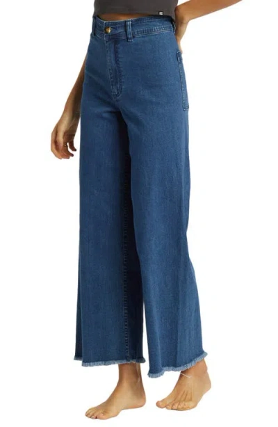 Billabong Free Fall Fray Hem Stretch Wide Leg Jeans