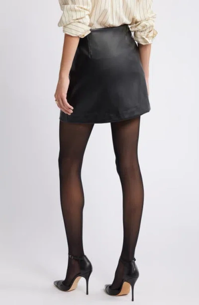 Open Edit Faux Leather Miniskirt
