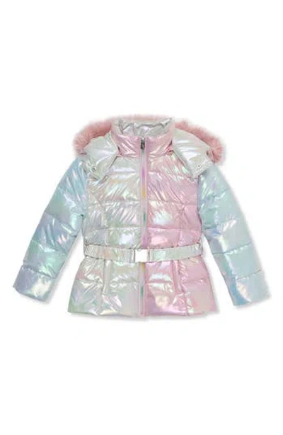 Peek Aren't You Curious Kids' Colorblock Iridescent Quilted Puffer Jacket