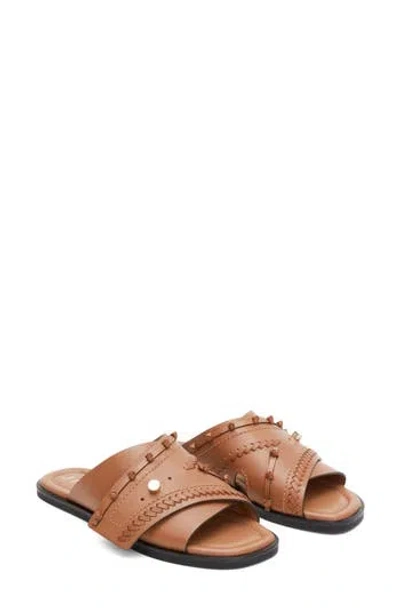 3.1 Phillip Lim Crossover Slide Sandal With Leather Craft