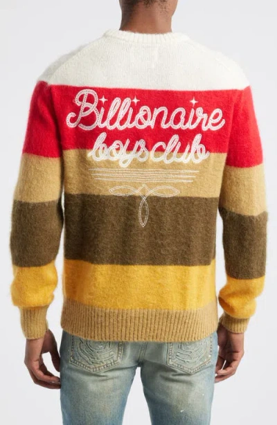 Billionaire Boys Club Sunset Stripe Embroidered Graphic Crewneck Sweater