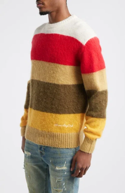 Billionaire Boys Club Sunset Stripe Embroidered Graphic Crewneck Sweater