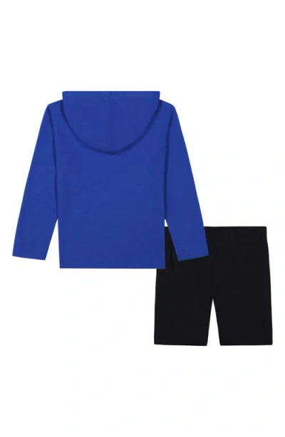 Under Armour Kids' Performance Mesh Long Sleeve Hooded T-shirt & Shorts Set In Blue