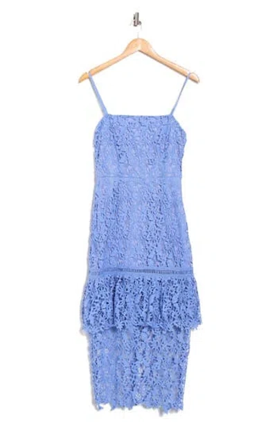 Nsr Floral Lace Tiered Midi Dress