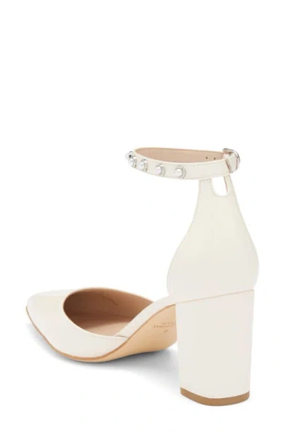 Stuart Weitzman Faux Pearl Block Heel Pump