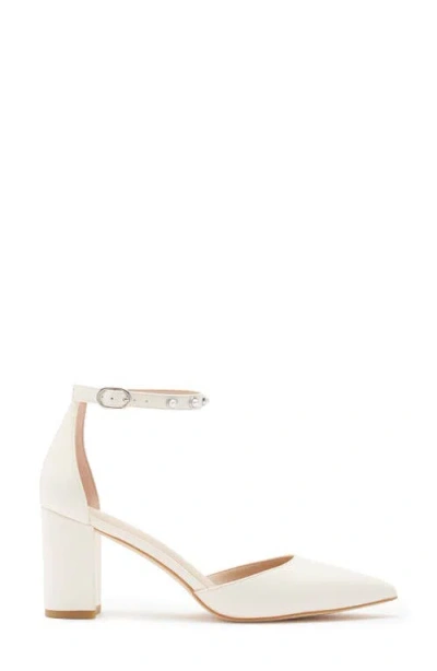 Stuart Weitzman Faux Pearl Block Heel Pump