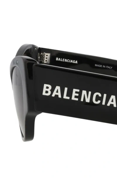Balenciaga Rectangular Acetate Sunglasses In Black