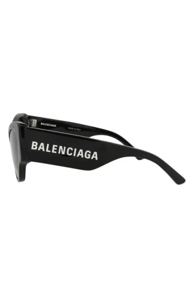Balenciaga Rectangular Acetate Sunglasses In Black