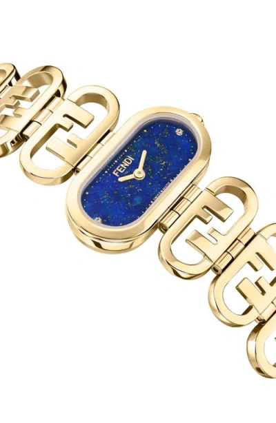 Fendi O'lock Diamond Accent Oval Link Bracelet Watch, 28.3mm X 14.8mm