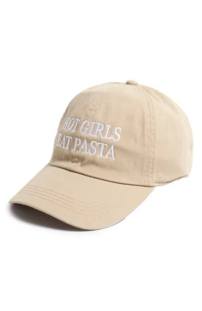 David & Young Hot Girls Eat Pasta Cotton Baseball Cap
