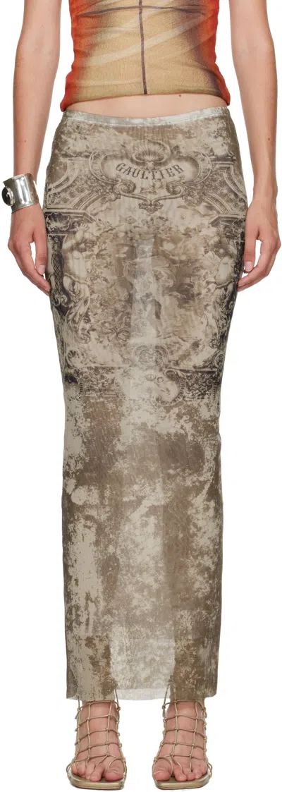 Jean Paul Gaultier Beige 'the Long Médaillon' Midi Skirt