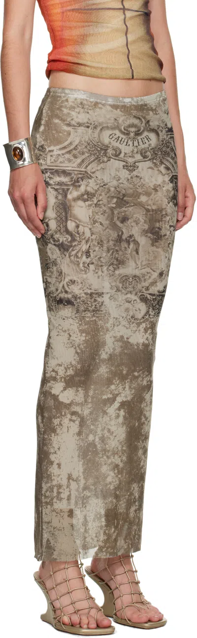 Jean Paul Gaultier Beige 'the Long Médaillon' Midi Skirt