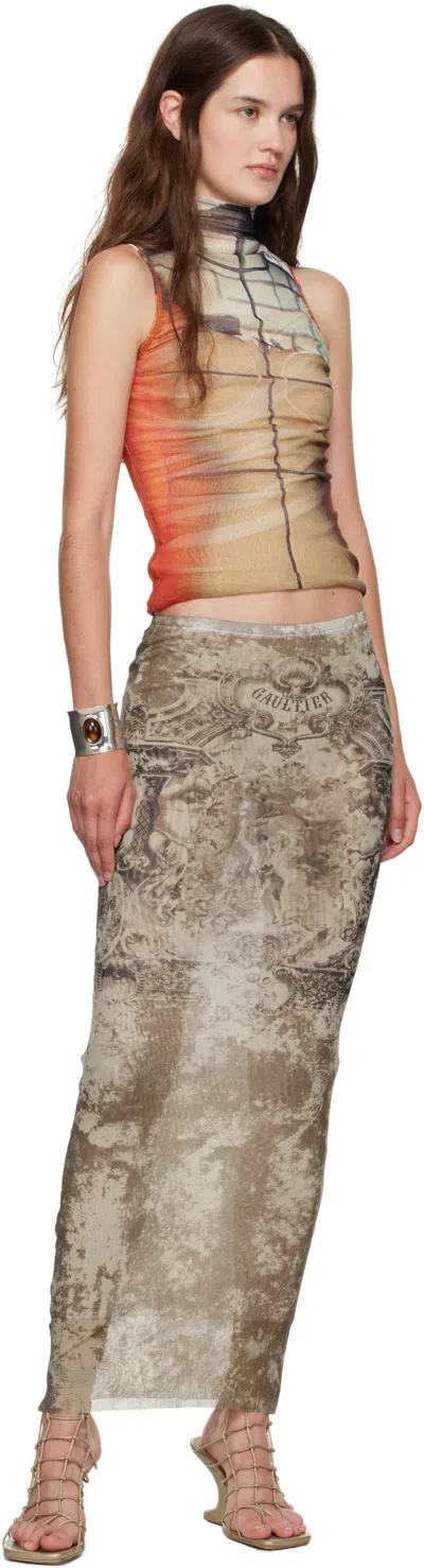 Jean Paul Gaultier Beige 'the Long Médaillon' Midi Skirt