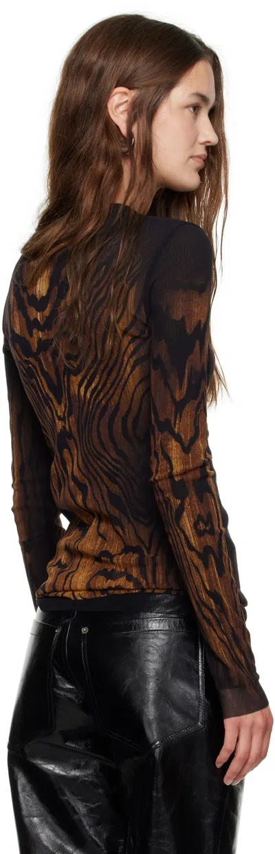 Jean Paul Gaultier Black & Brown 'the Wood' Top