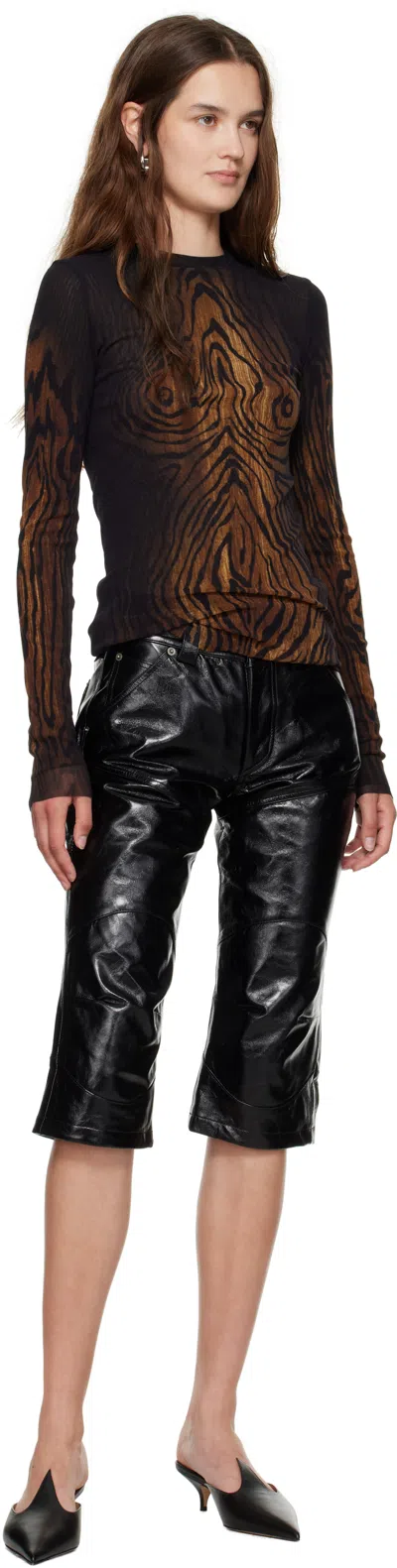 Jean Paul Gaultier Black & Brown 'the Wood' Top