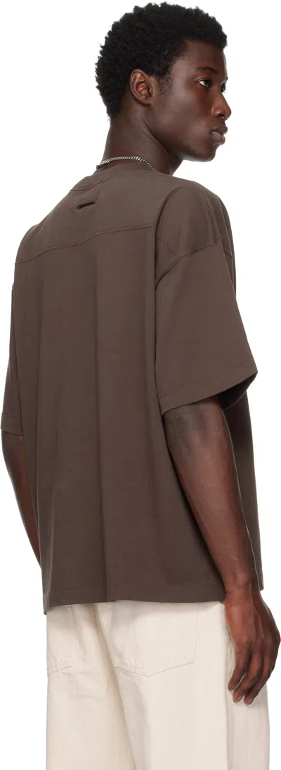 Jean Paul Gaultier Brown Printed Wood Oversized T-shirt In Brown